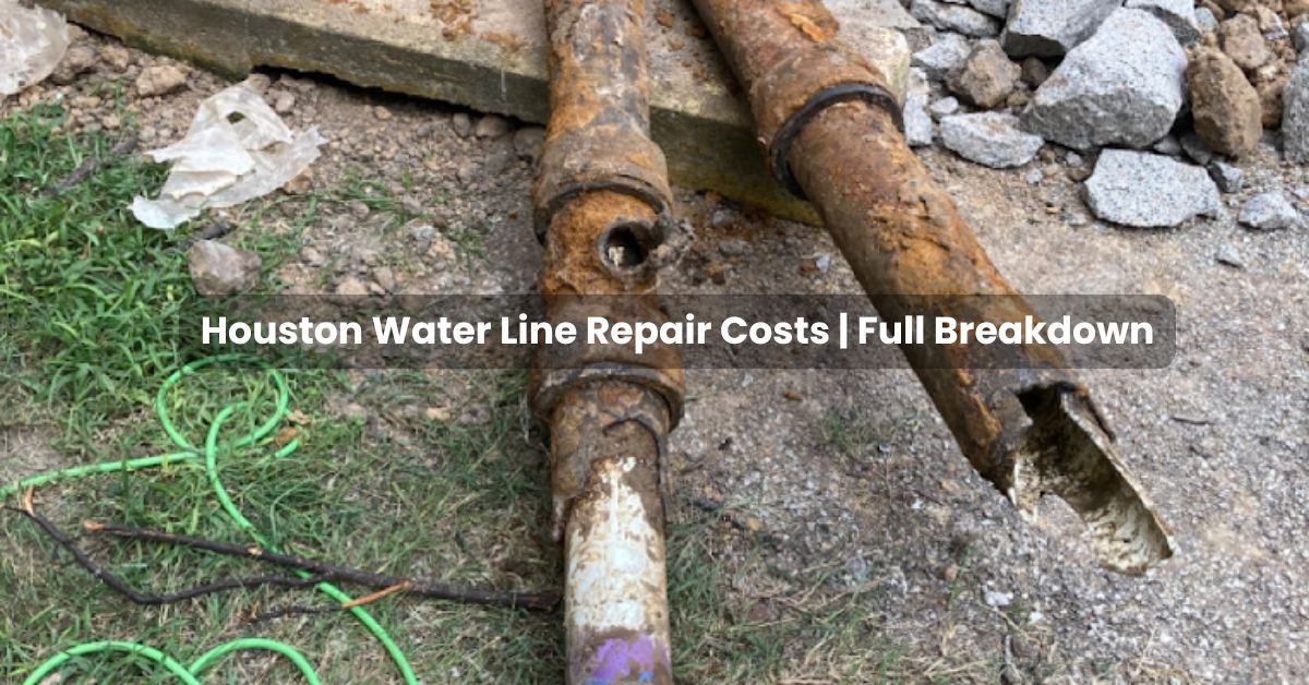 Damaged cast iron water lines excavated for replacement at a Houston property